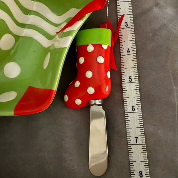 MUDPIE porcelain stocking dish with serving utensil - Picture 3 of 5